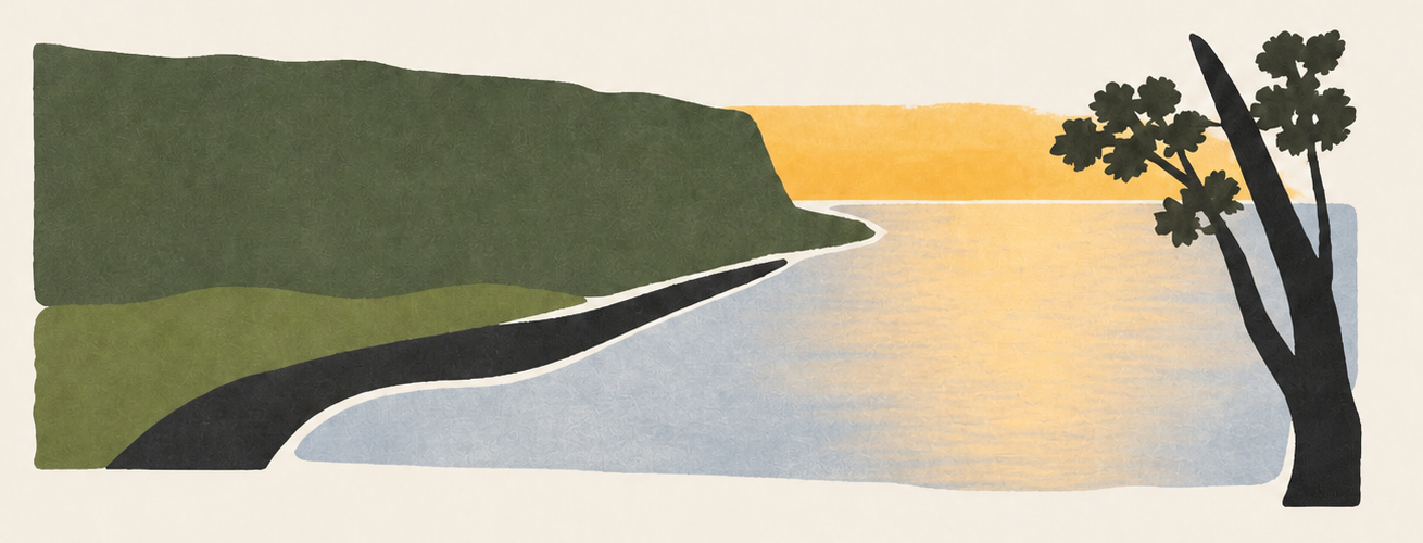 Abstract panel of the Hawaii Island coast